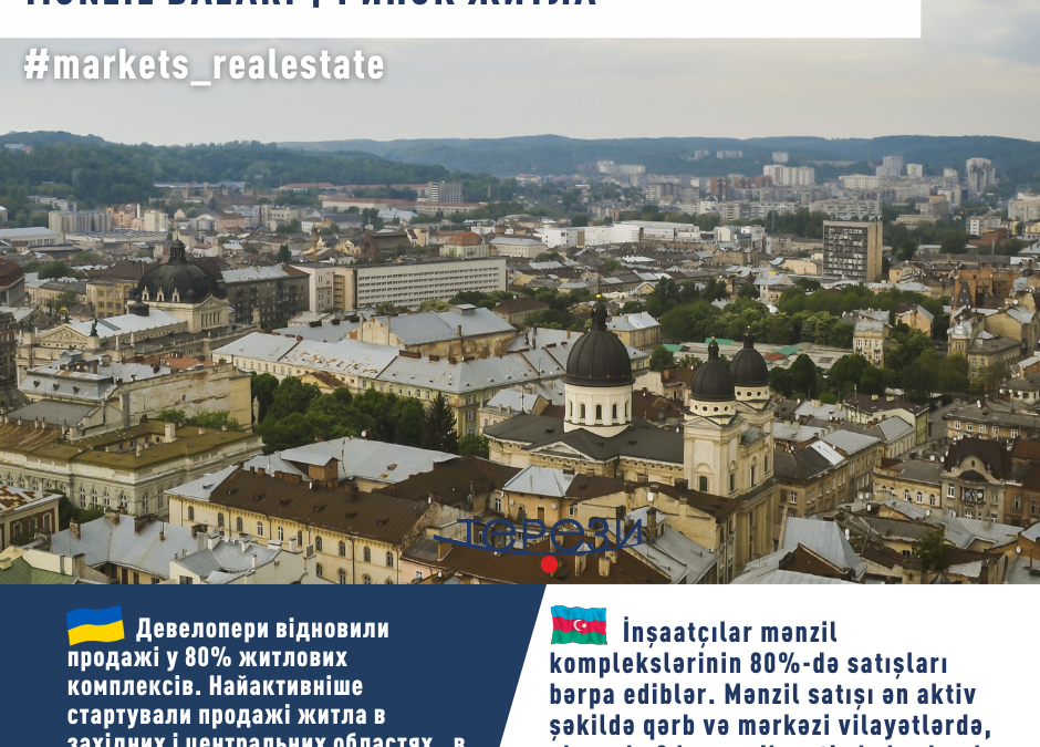 Девелопери  відновили продажі у 80%  житлових комплексів.