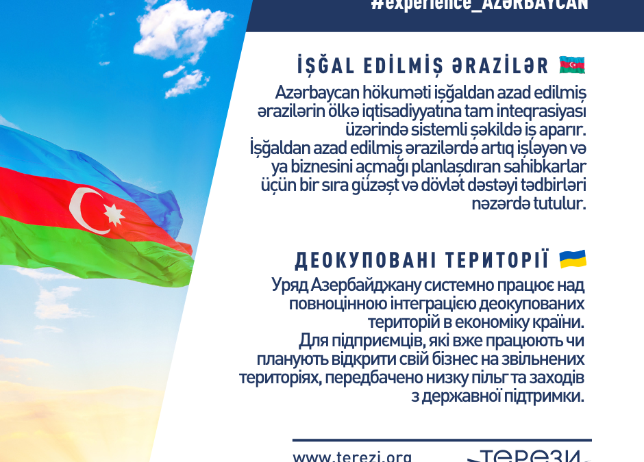 РОЗБУДОВА ЕКОНОМІКИ ДЕОКУПОВАНИХ ТЕРИТОРІЙ – ДОСВІД АЗЕРБАЙДЖАНУ