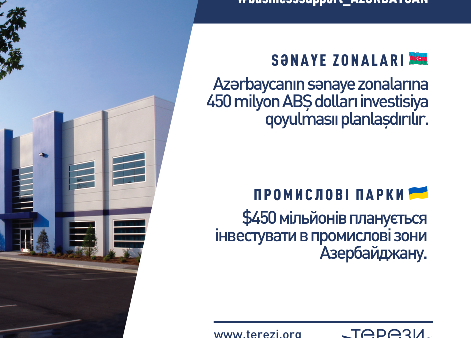 Azərbaycanın sənaye zonalarına 450 milyon ABŞ dolları investisiya qoyulmasıı planlaşdırılır