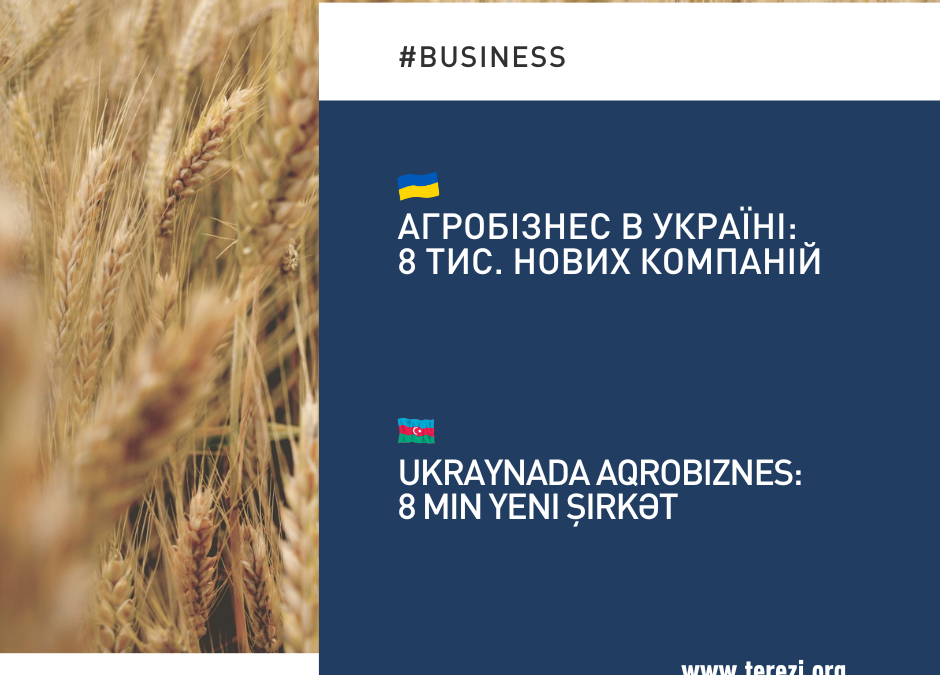 Kənd təsərrüfatı biznesi artır: 2021-ci ildən bəri Ukraynada 8 mindən çox yeni şirkət açılıb