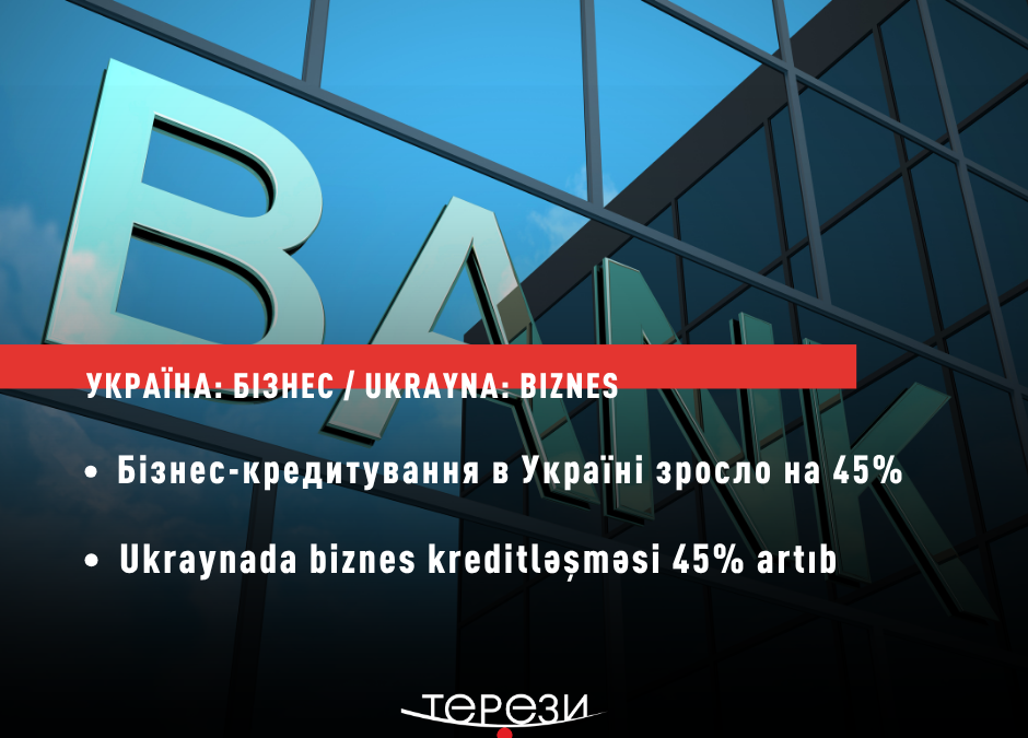 Ukraynada uzunmüddətli biznes kreditləri 45% artıb